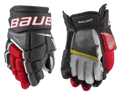 Bauer Supreme Ultrasonic Junior Hockey Gloves -Hockey Equipment Store 1058650 BKR