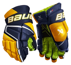 Bauer Vapor 3X Junior Hockey Gloves -Hockey Equipment Store 3X JR FRONT NVG2