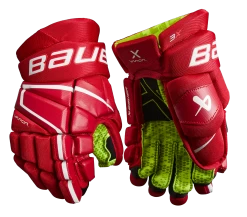 Bauer Vapor 3X Junior Hockey Gloves -Hockey Equipment Store 3X JR FRONT RED1